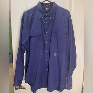 Tommy Hilfiger Blue 100% Cotton Button Down Long Sleeve Shirt Size XL